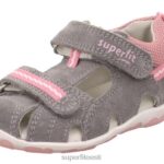 Superfit beebid fanni - takjakinnitusega sandaal 6TFB8227 sandaalid hall/roosa