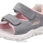 Superfit beebid flow - takjakinnitusega sandaal 6TFB8174 sandaalid helehall/roosa