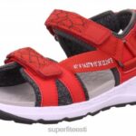 Superfit väikelapsed criss cross - sandaal takjakinnitusega 6TFB8612 sandaalid punane/hall
