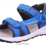 Superfit väikelapsed criss cross - sandaal takjakinnitusega 6TFB8665 sandaalid sinine/hall