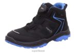 Superfit väikelapsed jupiter - boa fit süsteemiga saabas 6TFB8903 saapad must/helesinine